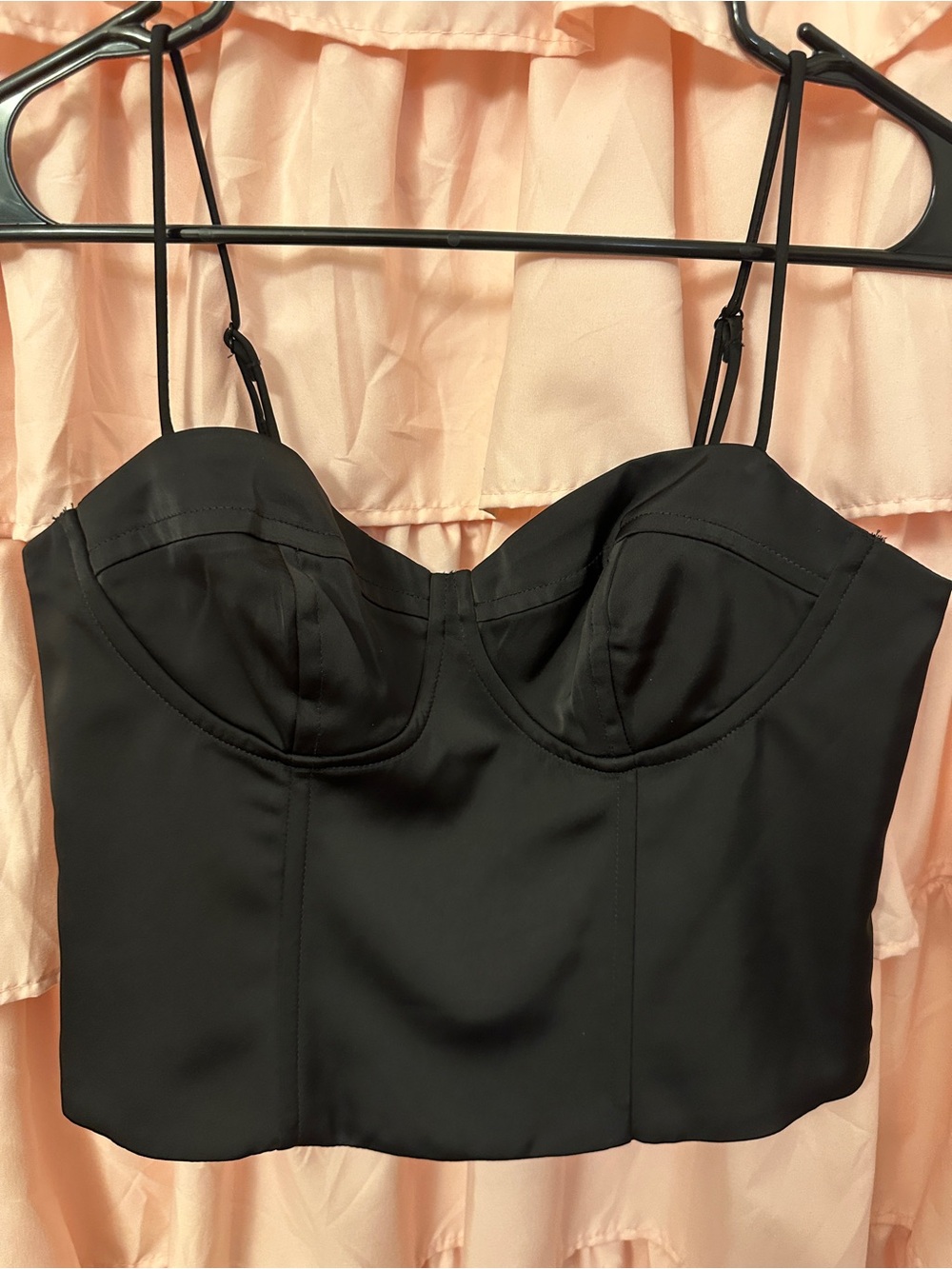 Jason Wu Black Bustier Crop Top with Adjustable Straps